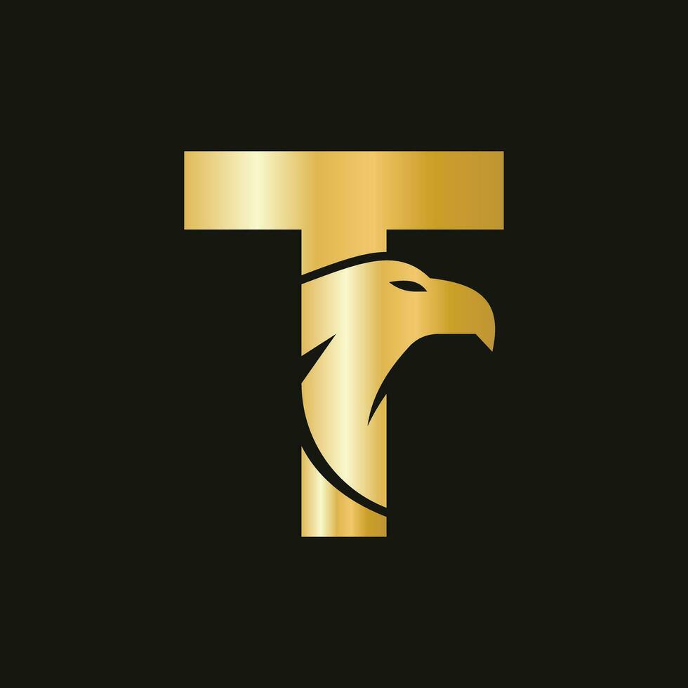 letra t águila logo diseño. transporte símbolo vector modelo