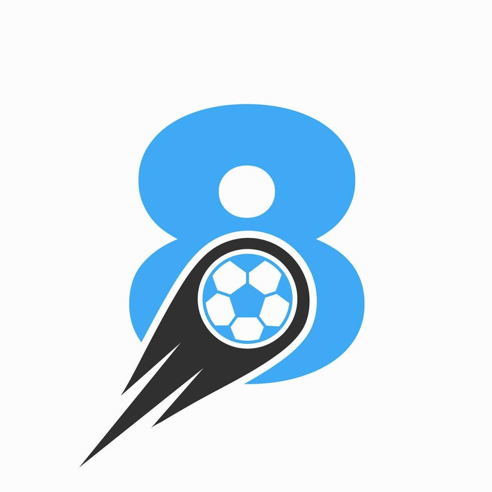 letra 8 fútbol americano logo concepto con Moviente fútbol americano icono. fútbol logo modelo vector