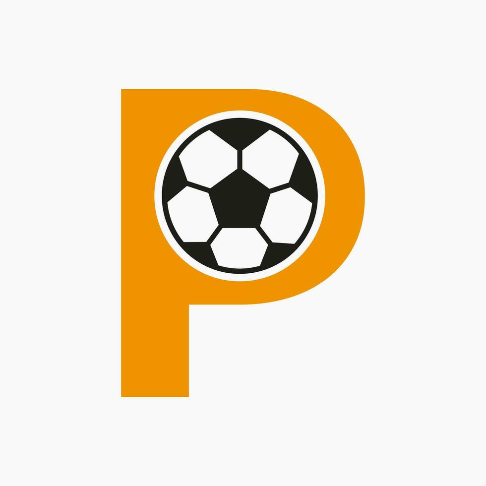 Initial Letter P Soccer Logo. Football Logo Design Vector Template