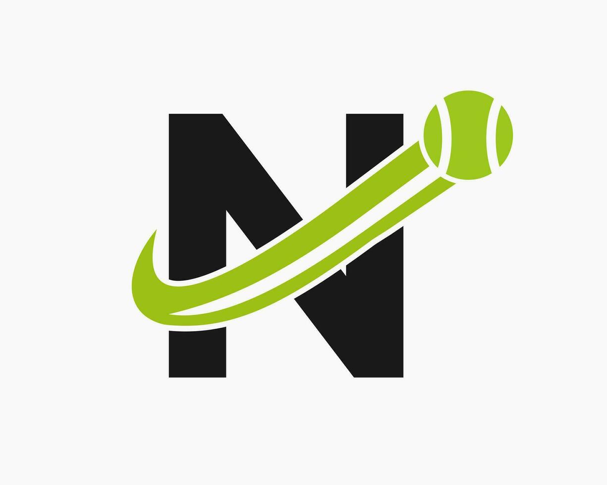 Letter N Tennis Club Logo Design Template. Tennis Sport Academy, Club Logo vector