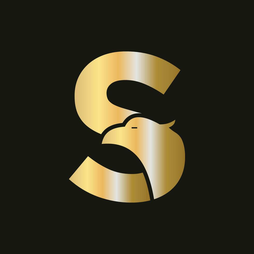 Letter S Eagle Logo Design. Transportation Symbol Vector Template