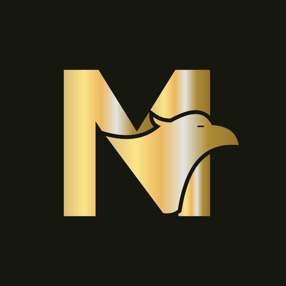 Letter M Eagle Logo Design. Transportation Symbol Vector Template