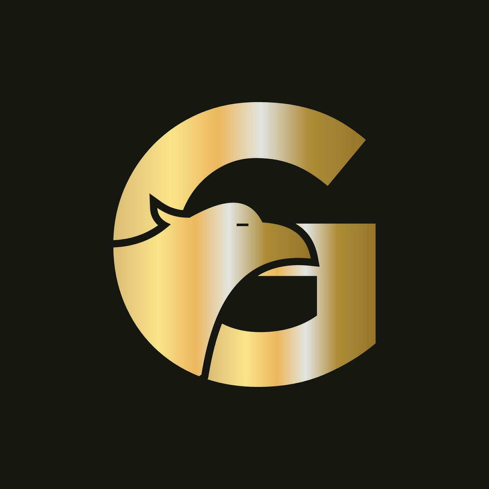 Letter G Eagle Logo Design. Transportation Symbol Vector Template