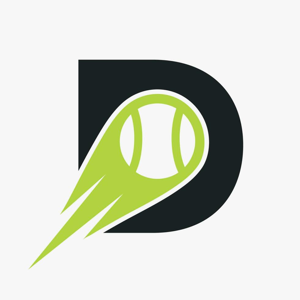 Tennis Logo Design On Letter D Template. Tennis Sport Academy, Club Logo vector