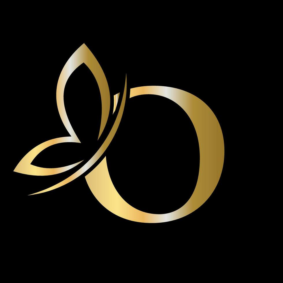 Letter O Butterfly Logo Concept For Luxury, Beauty, Spa and Fashion Symbol vector