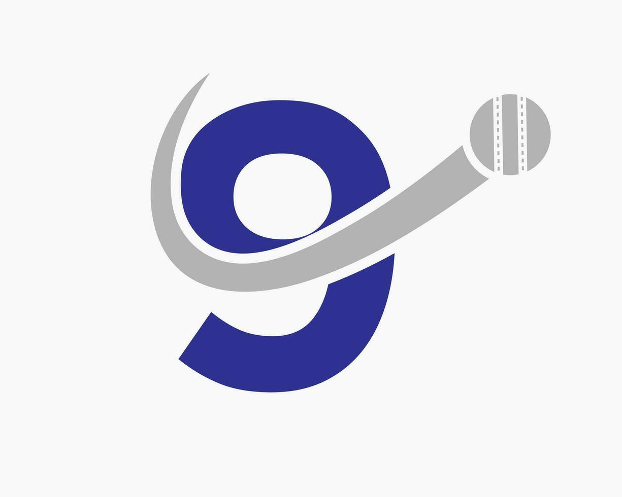 Letter 9 Cricket Logo Concept With Moving Ball Icon For Cricket Club Symbol. Cricketer Sign vector