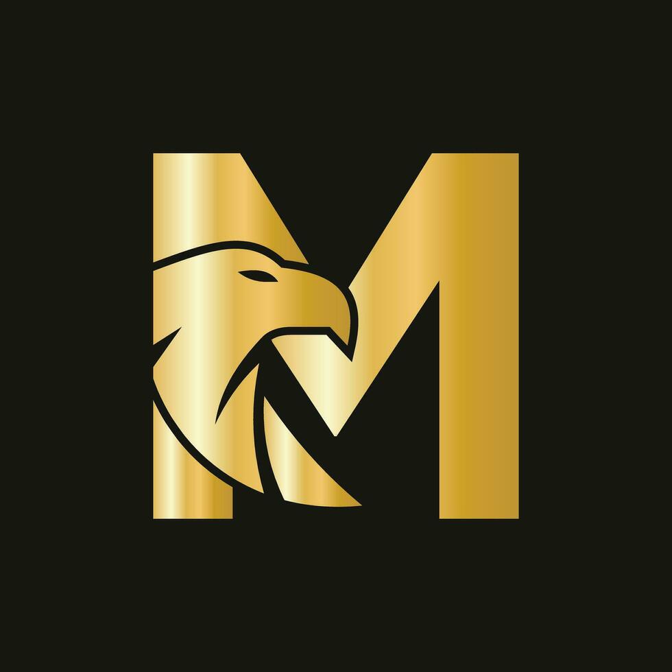 Letter M Eagle Logo Design. Transportation Symbol Vector Template