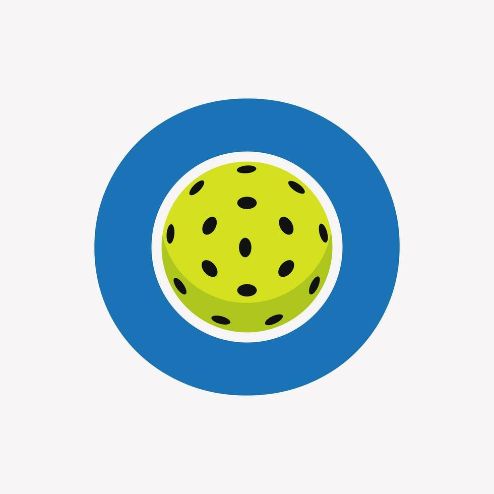 Pickleball Logo On Letter O Vector Template. Pickle Ball Logotype