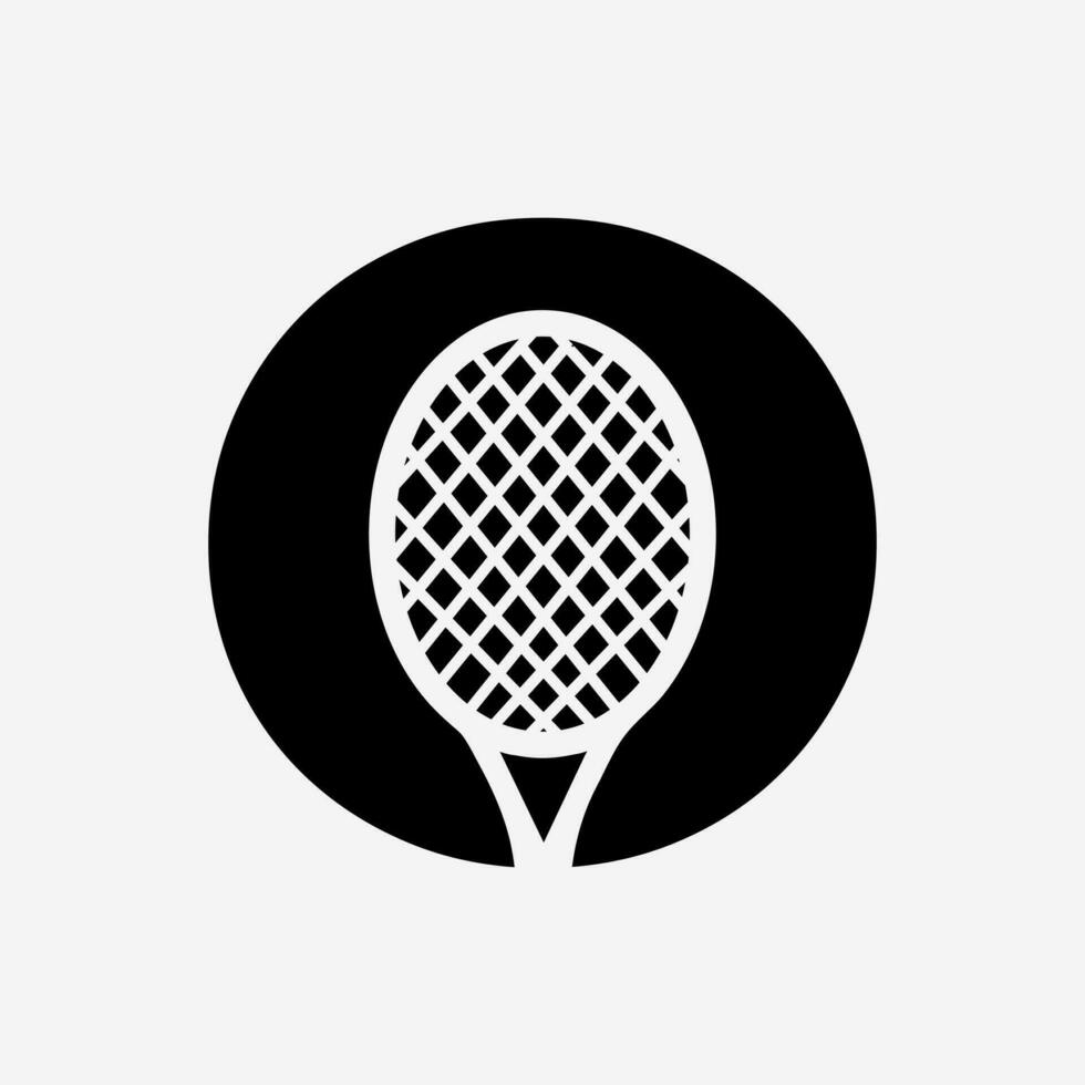 letra o padel tenis logo. padel raqueta logo diseño. playa mesa tenis club símbolo vector