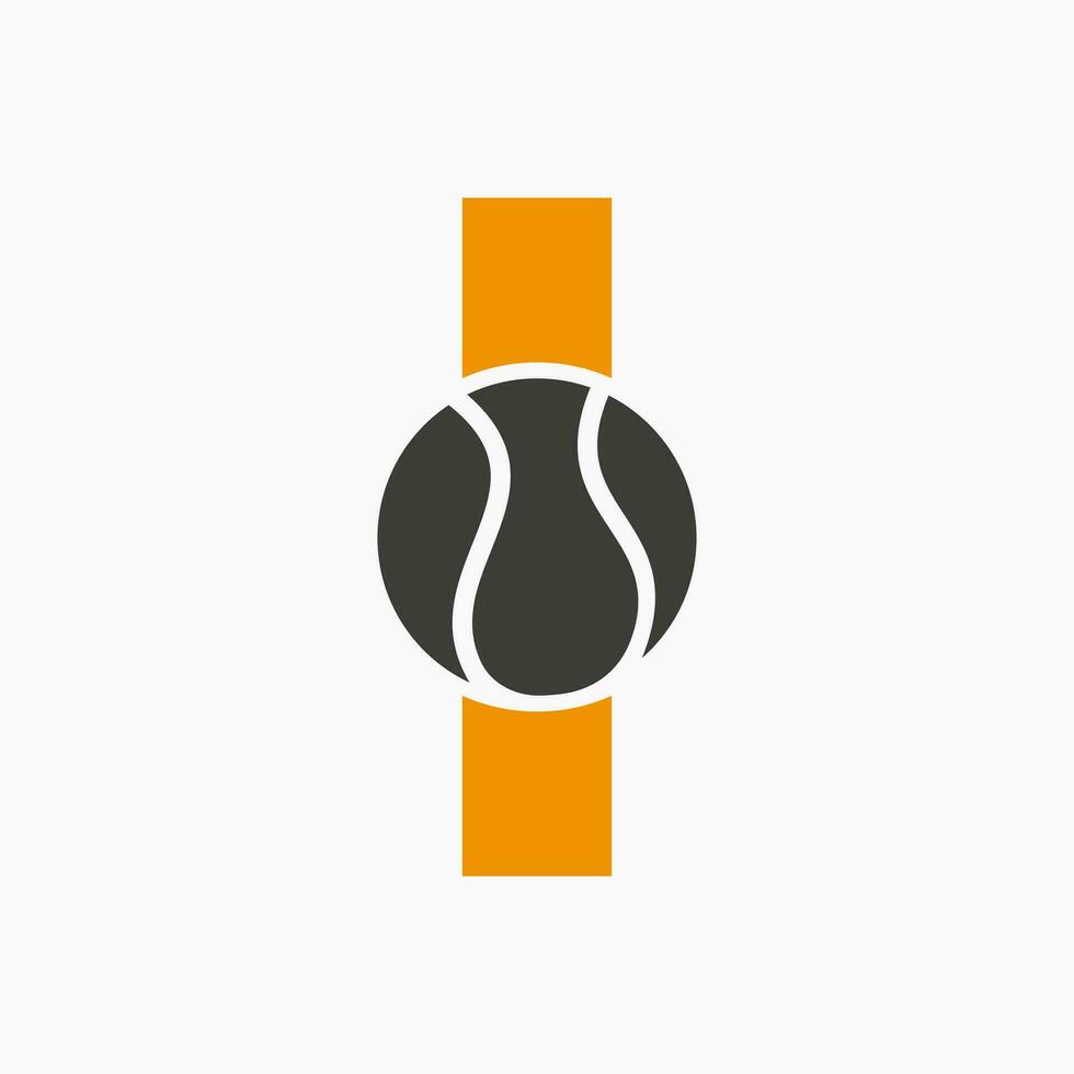 Tennis Logo On Letter I. Tennis Sport Academy, Club Logo Sign vector