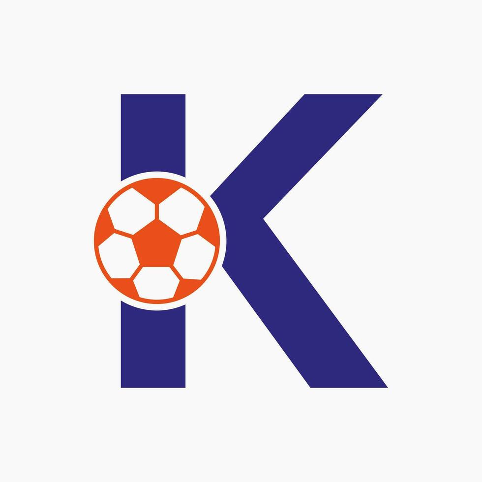 Initial Letter K Soccer Logo. Football Logo Design Vector Template