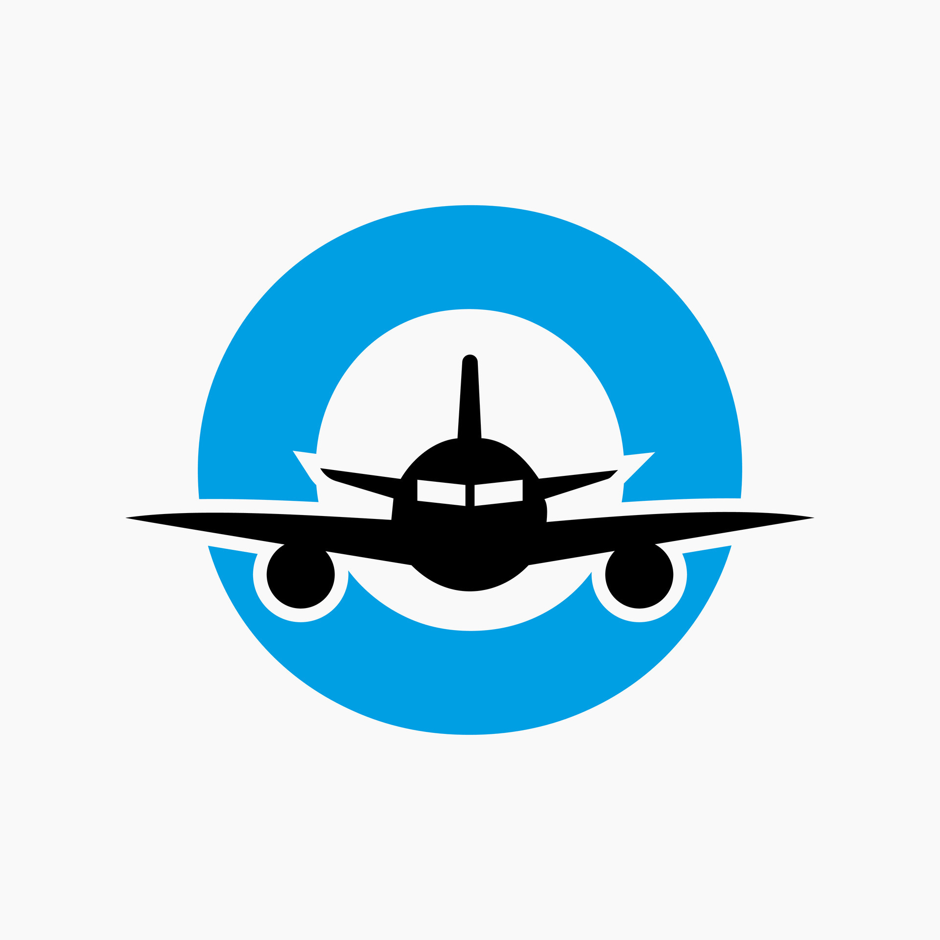 Initial Letter O Travel Logo Concept With Flying Air Plane Symbol ...