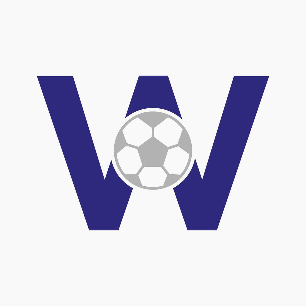 Initial Letter W Soccer Logo. Football Logo Design Vector Template