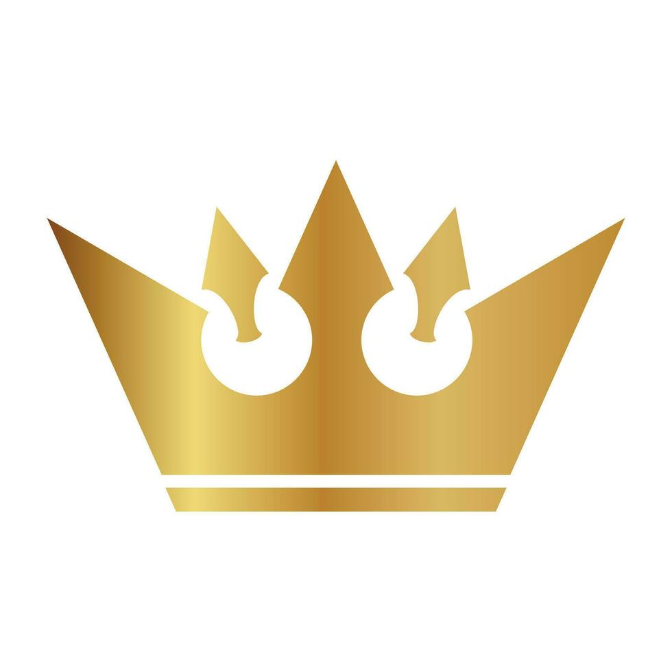 Golden King And Queen Crown Icon, Royals Princes Crown Symbol, Design Elements, Wealth and Expensive Sign vector