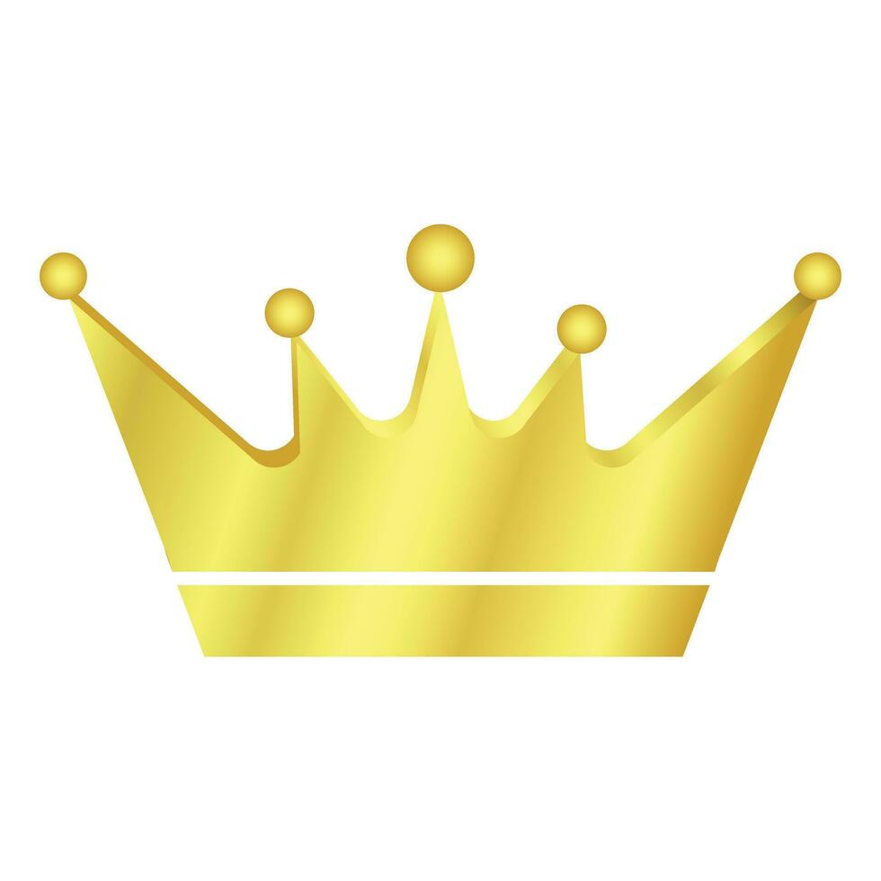 Golden King And Queen Crown Icon, Royals Princes Crown Symbol, Design Elements, Wealth and Expensive Sign vector