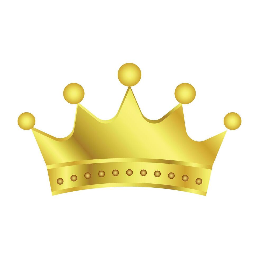 Golden King And Queen Crown Icon, Royals Princes Crown Symbol, Design Elements, Wealth and Expensive Sign vector