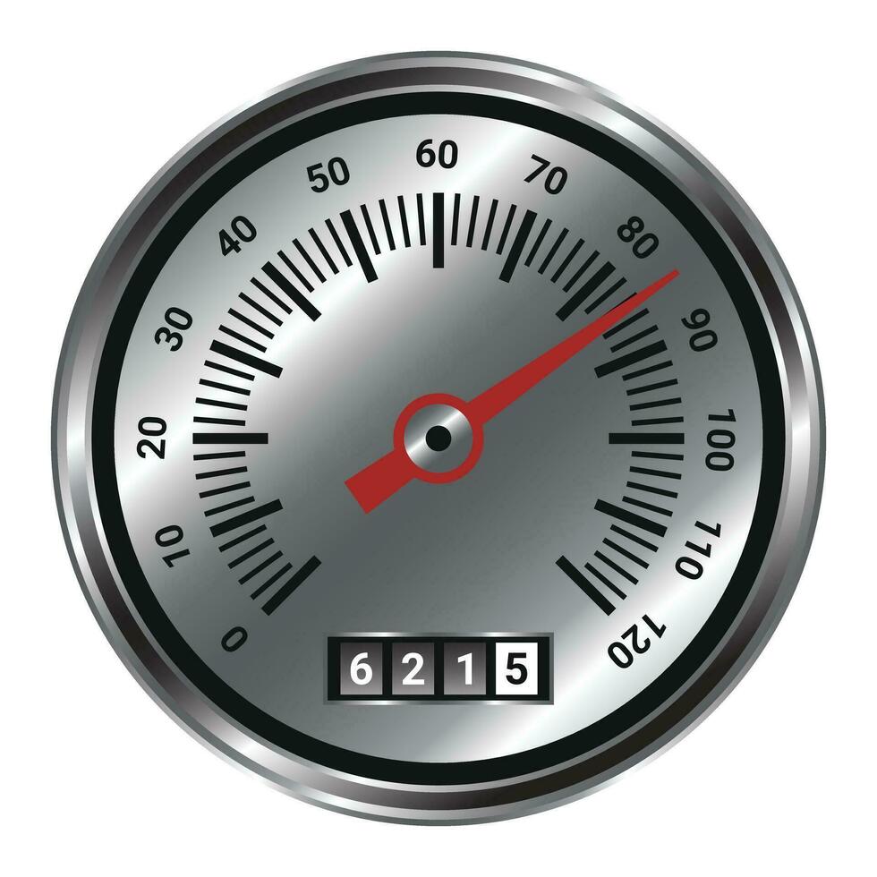 Speedometer Vector Flat Icon Isolated, Speedometer Fast Icon, Time Running Out Symbol, MPH, Automobile, Technology Icon, 3D Realistic Glossy And Shiny Speedometer Flat Icon