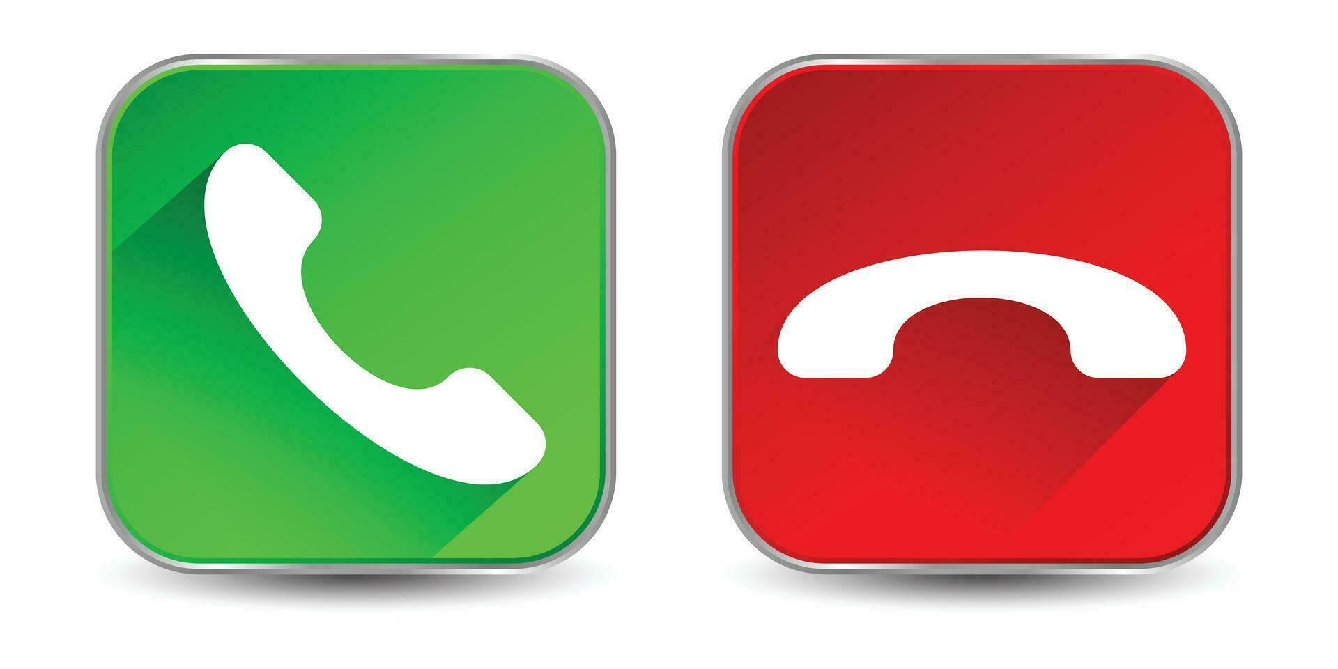 3D Realistic Phone Call Receive, Reject And Dial, Incoming Call Button, Red And Green Call Push Button, Telephone  Sign, Call Accept And Decline Symbol, Answer And Reject Call Button Set Icon vector