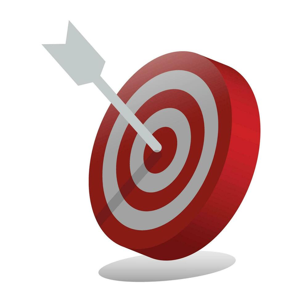 Bullseye Target Icon, Arrow Dart Targeting Symbol, Archery Target Icon, Dart Targeting Market Logo For Success, Winning, Destination, Success Strategy Design Elements Vector Illustration