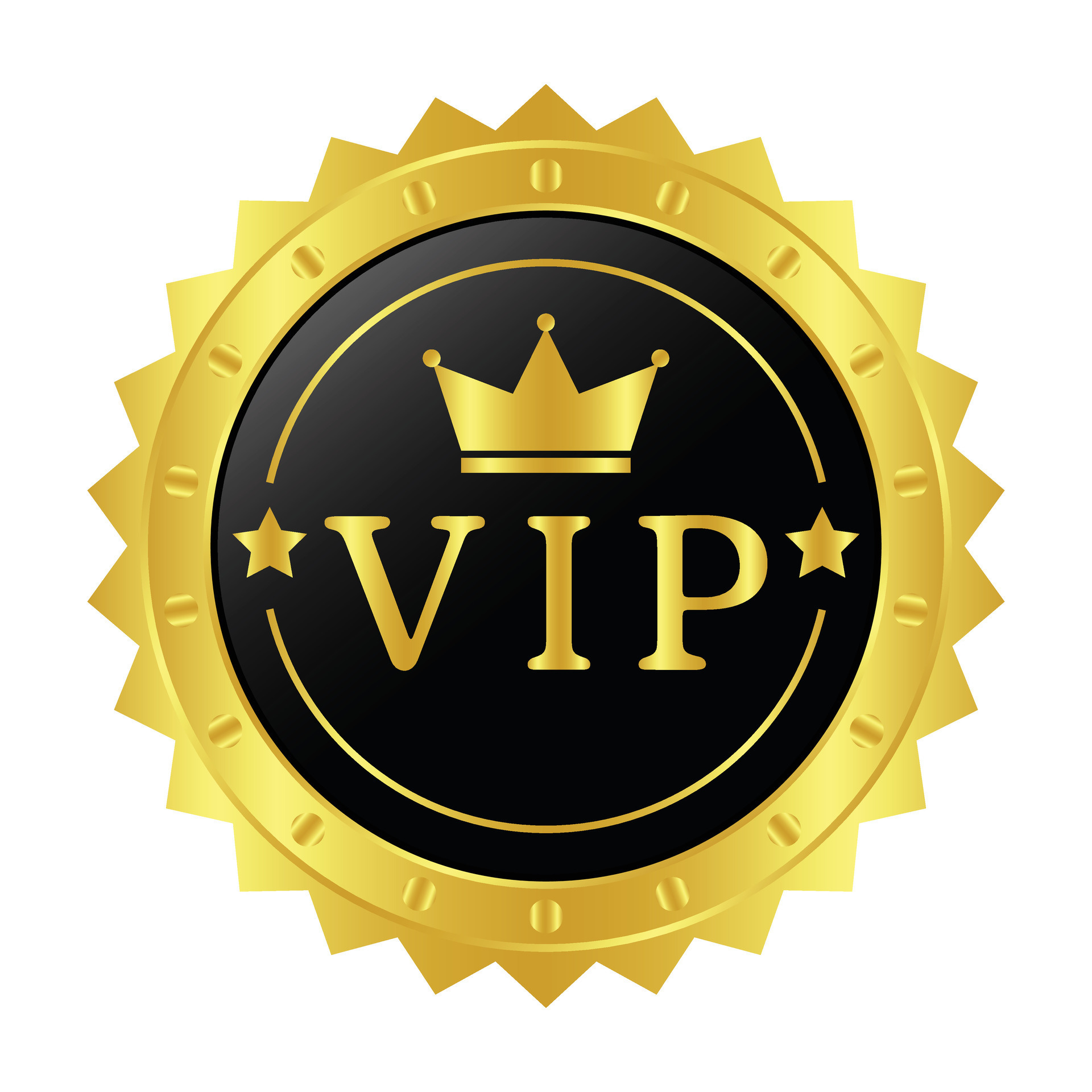 Vip club logo luxury golden badge Royalty Free Vector Image