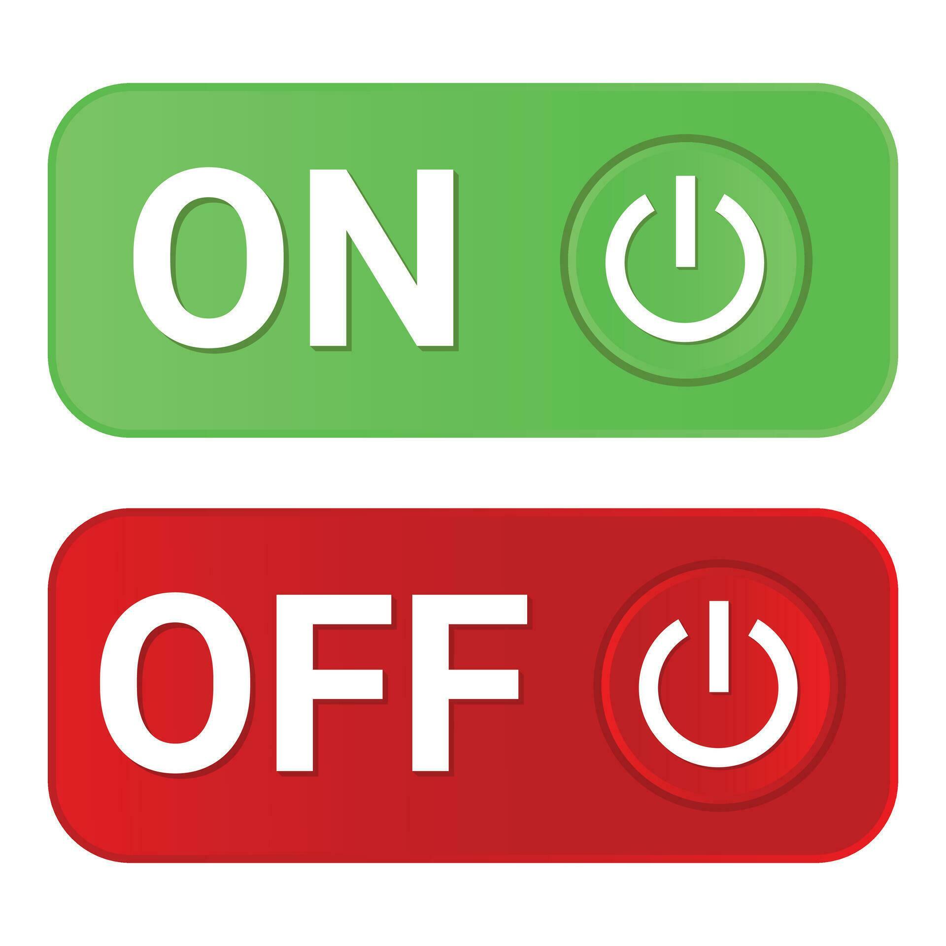 On Off Slider, Set Power On Off Switch Button, On and Off Slider