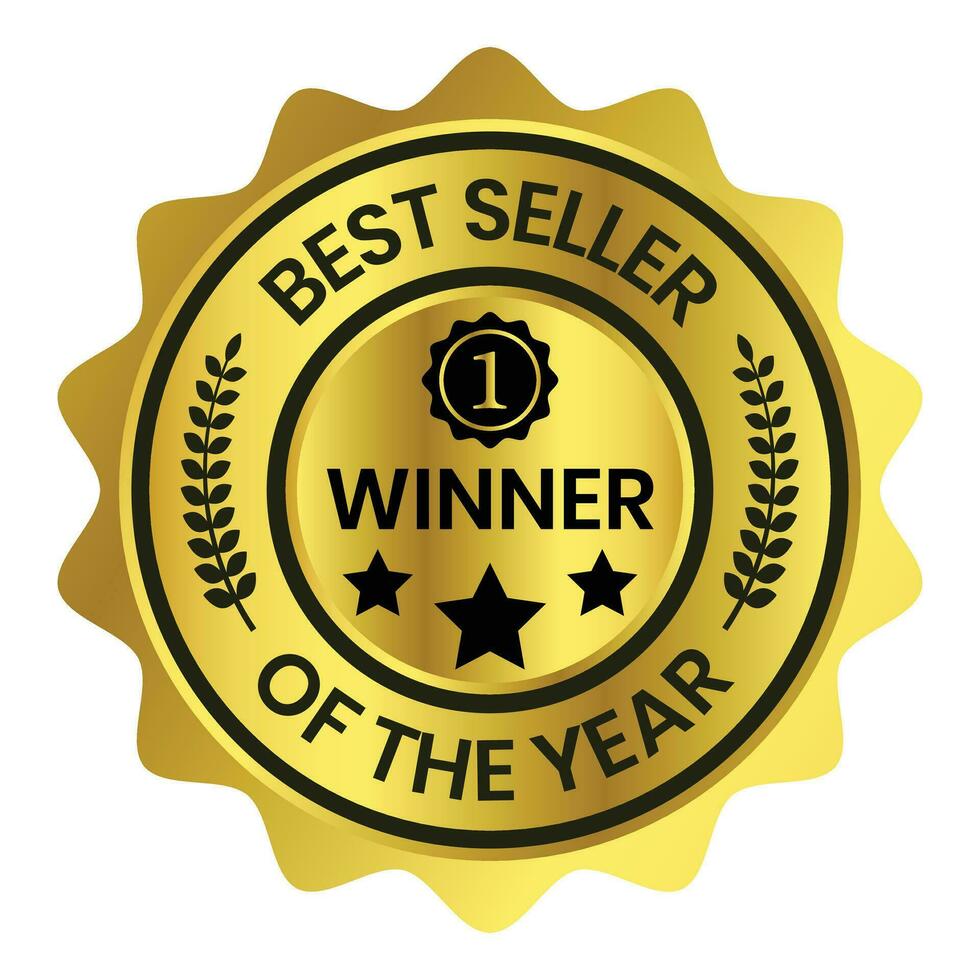 Best Seller Of The Year Winner Badge, Emblem, Label Seal, Rubber