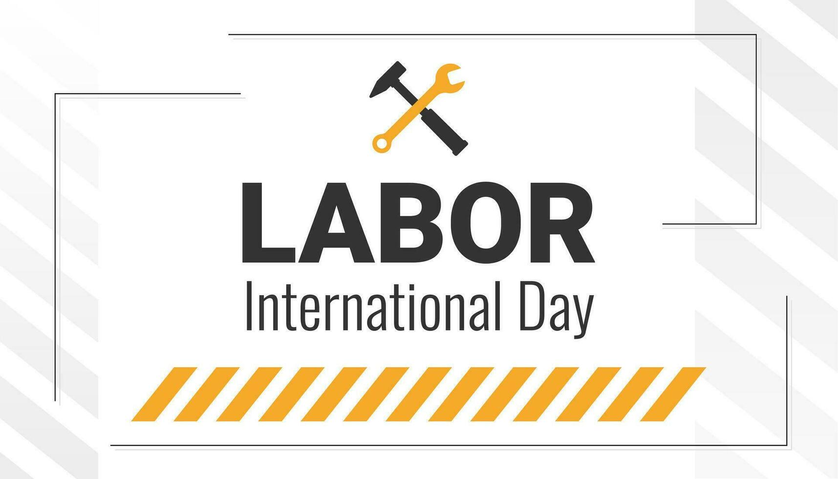International Labor Day poster vector invitation with Workers Day. illustrations of stylized text and work tools.