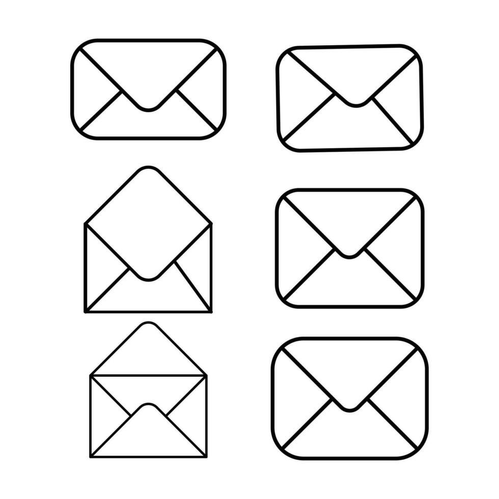 Set Color Message icon vector, Inbox Icon, Email Icon, Envelope Mail Icon and Bubble Chat Icon vector Illustration for web and mobile apps contact icons