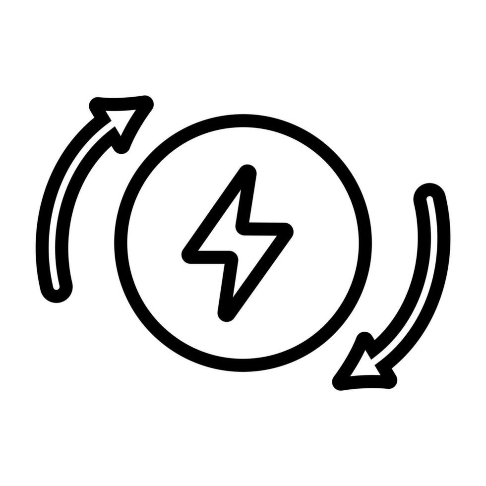 The sun as a symbol of a renewable energy source. Black line style, icon vector illustration. Concept of zero emissions by 2050, co2 neutral, net zero. Ecology environment improvement.