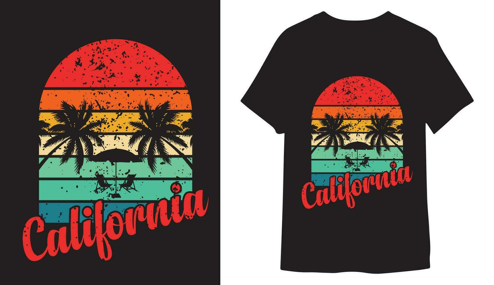 California premium vector, summer vintage t-shirt design print vector