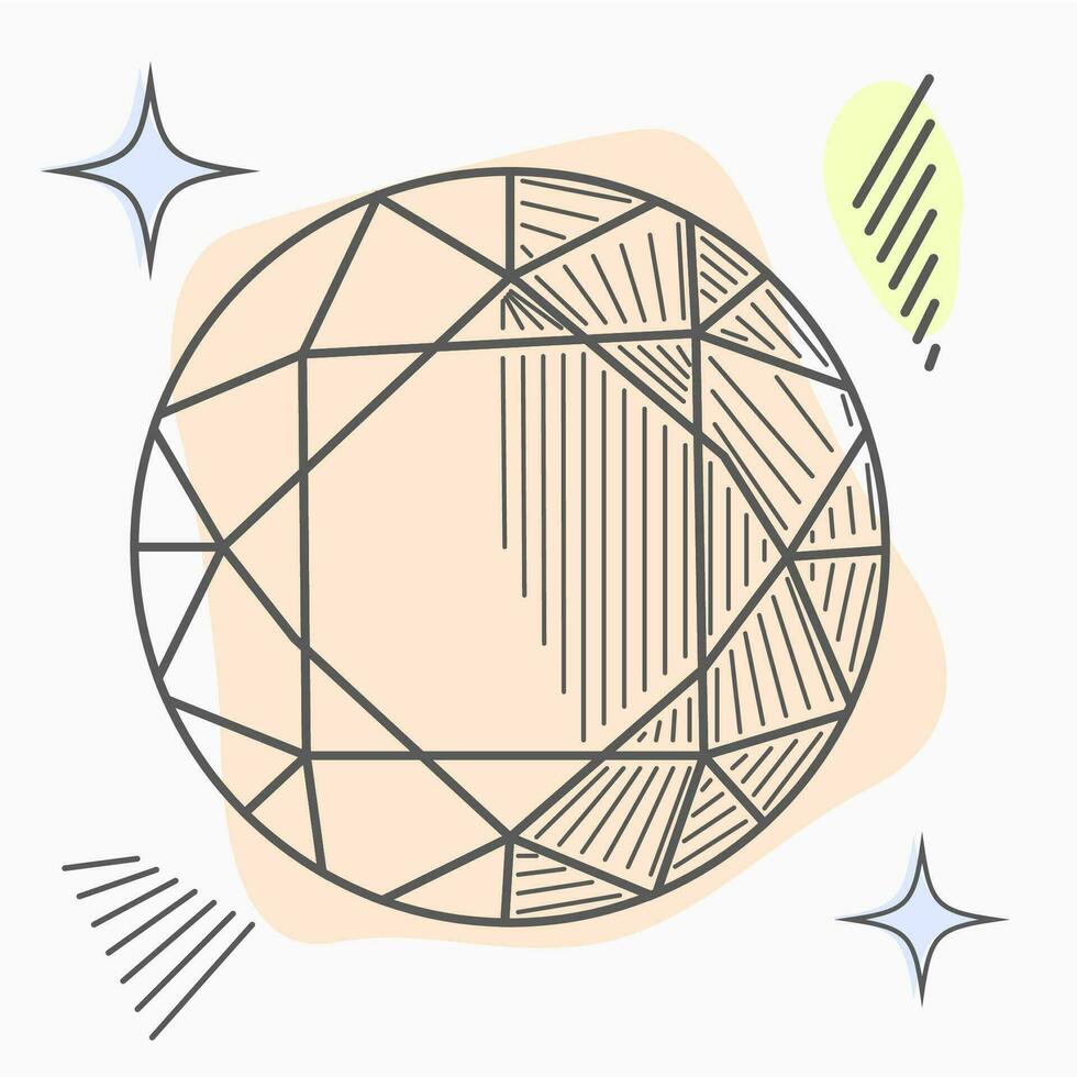 hand drawn line art crystals, isolated objects. Crystal stone crystalline gem and precious gemstone for jewellery illustration vector
