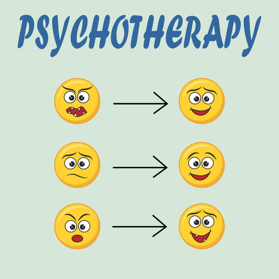 Psychotherapy illustration with hands and tangled thread, illustration vector