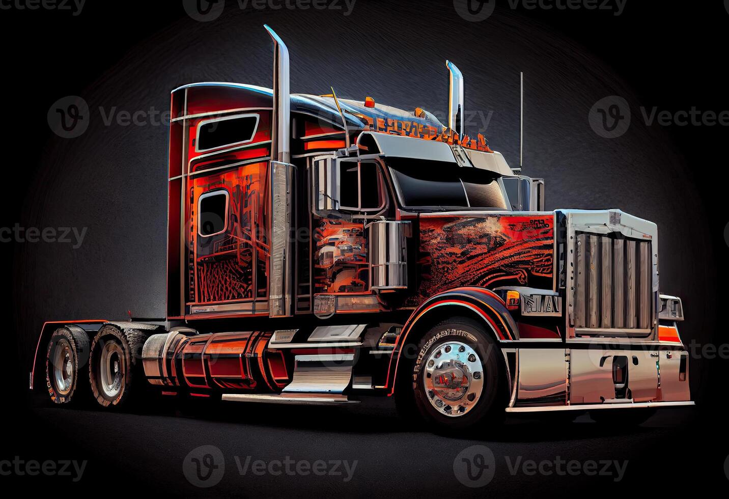 Semi Truck. Trucking and Shipping Theme. photo