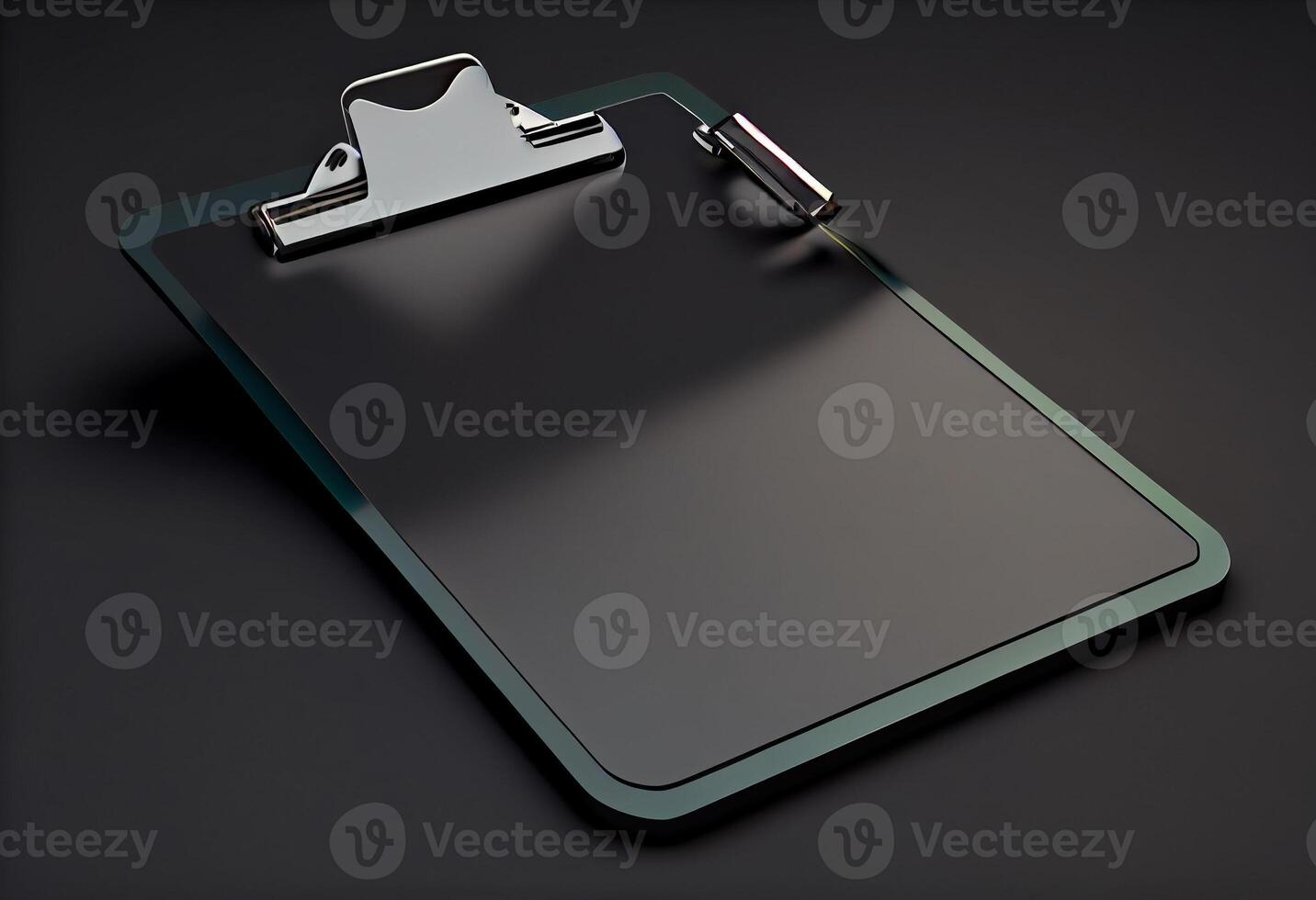 3D clipboard on dark background. 3d render illustration . photo