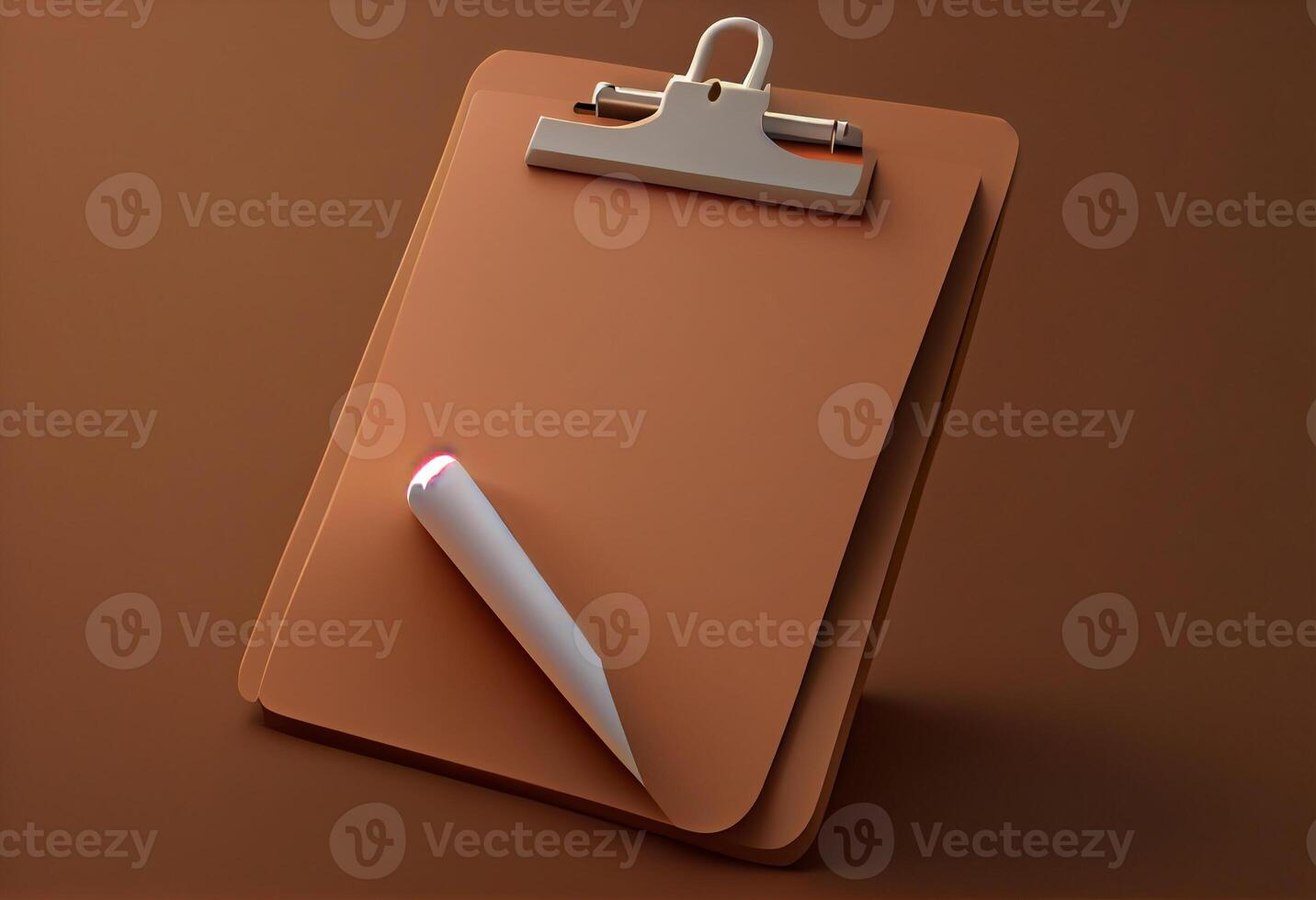 3D clipboard on dark background. 3d render illustration . photo
