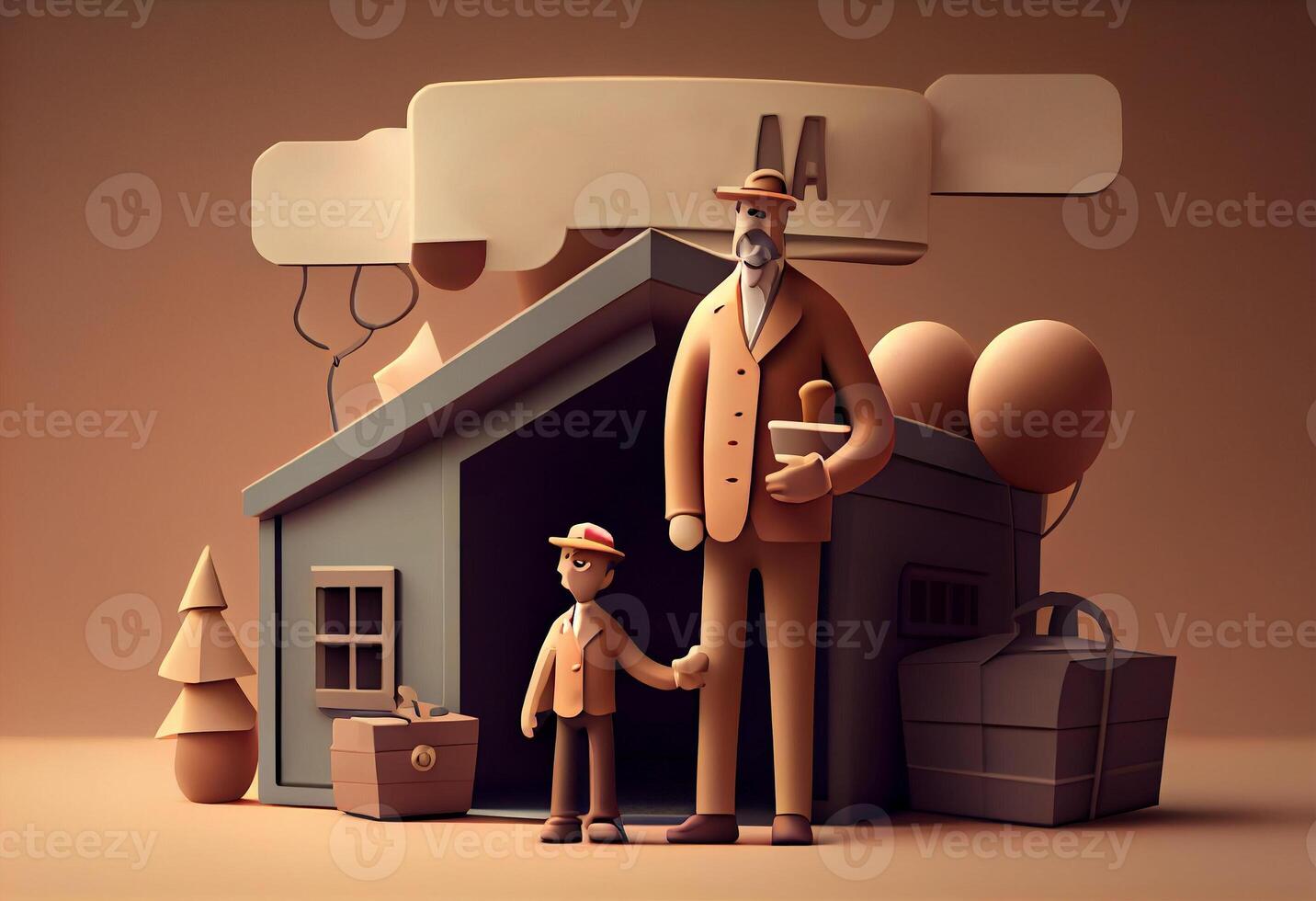 father and son for happy fathers day . photo