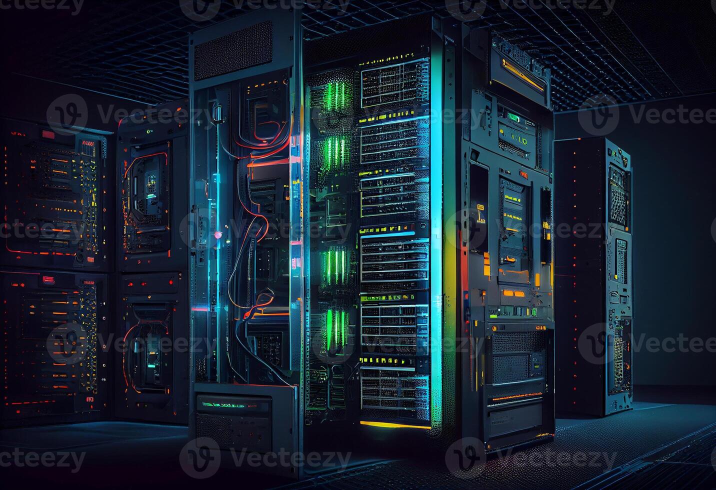 Data center and computer servers. photo