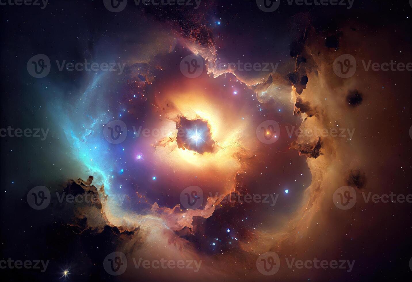 Creative abstract Particles background. Space nebula start burst. photo