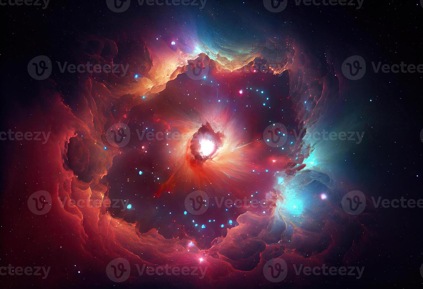 Creative abstract Particles background. Space nebula start burst. photo