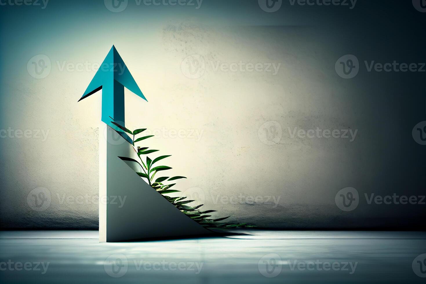 Growth concept with an arrow going up. photo