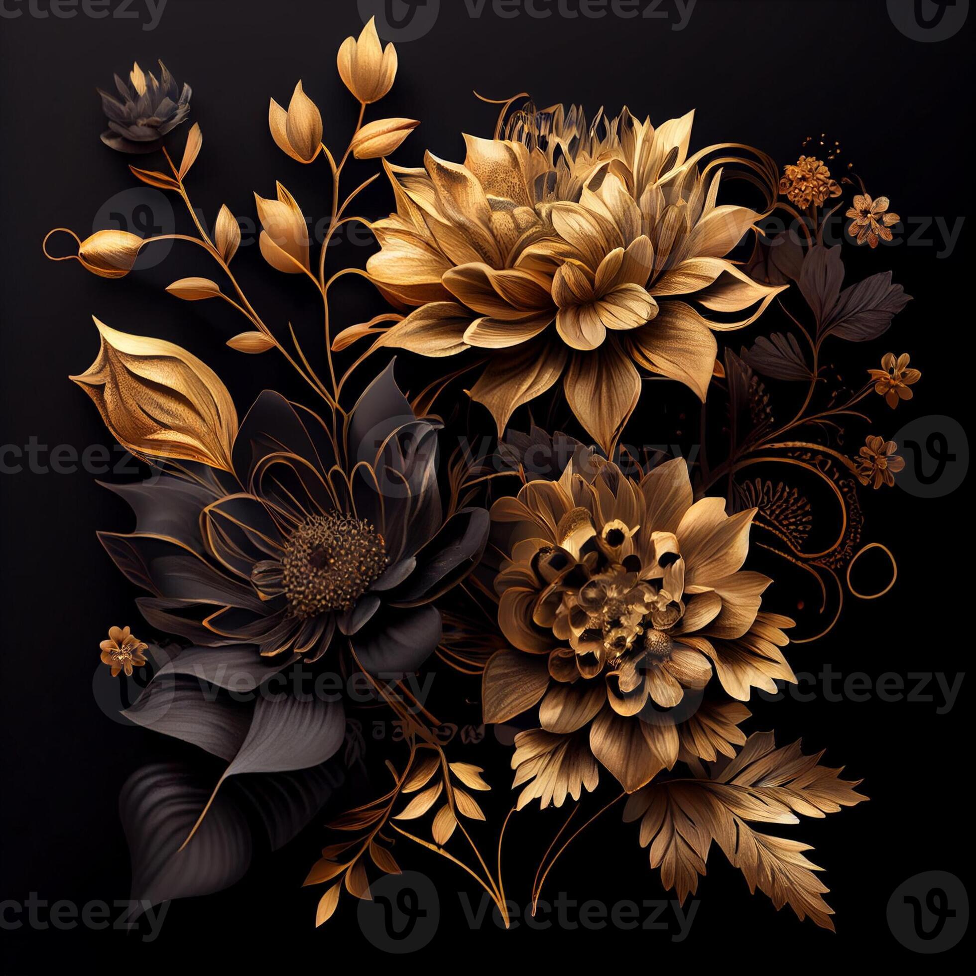 Golden flowers | Sticker