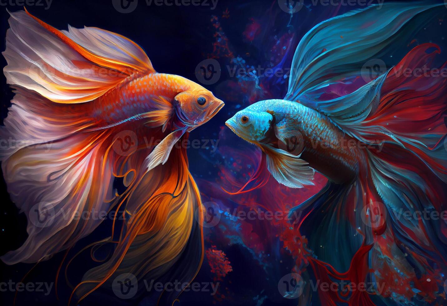 Beauty fantasy fighting fish art . . photo