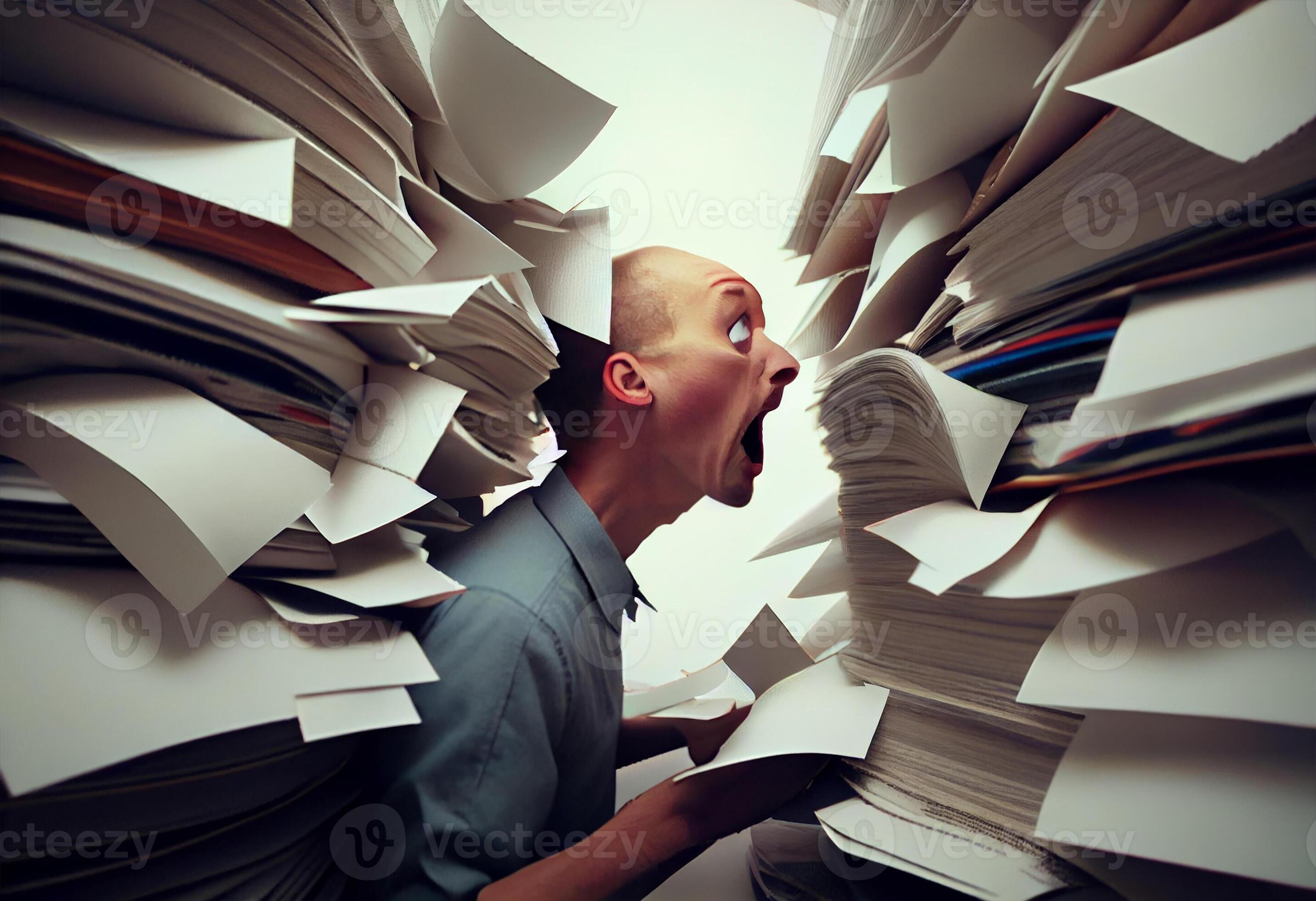 Many papers being sucked into computer , Documentation management