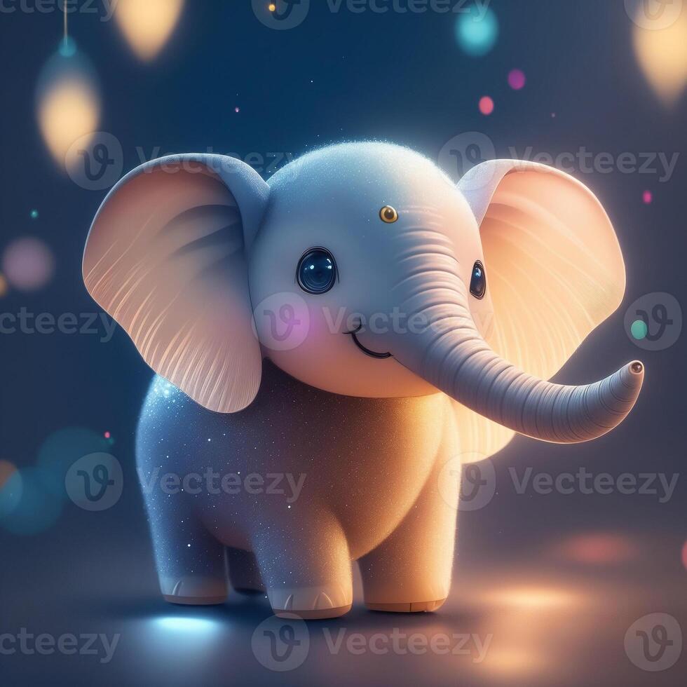 Very detailed cute elephant. . photo