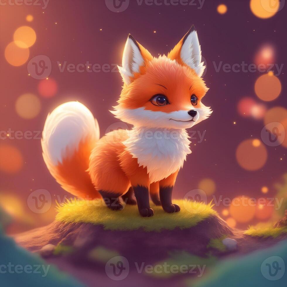 Very detailed cute fox. . photo