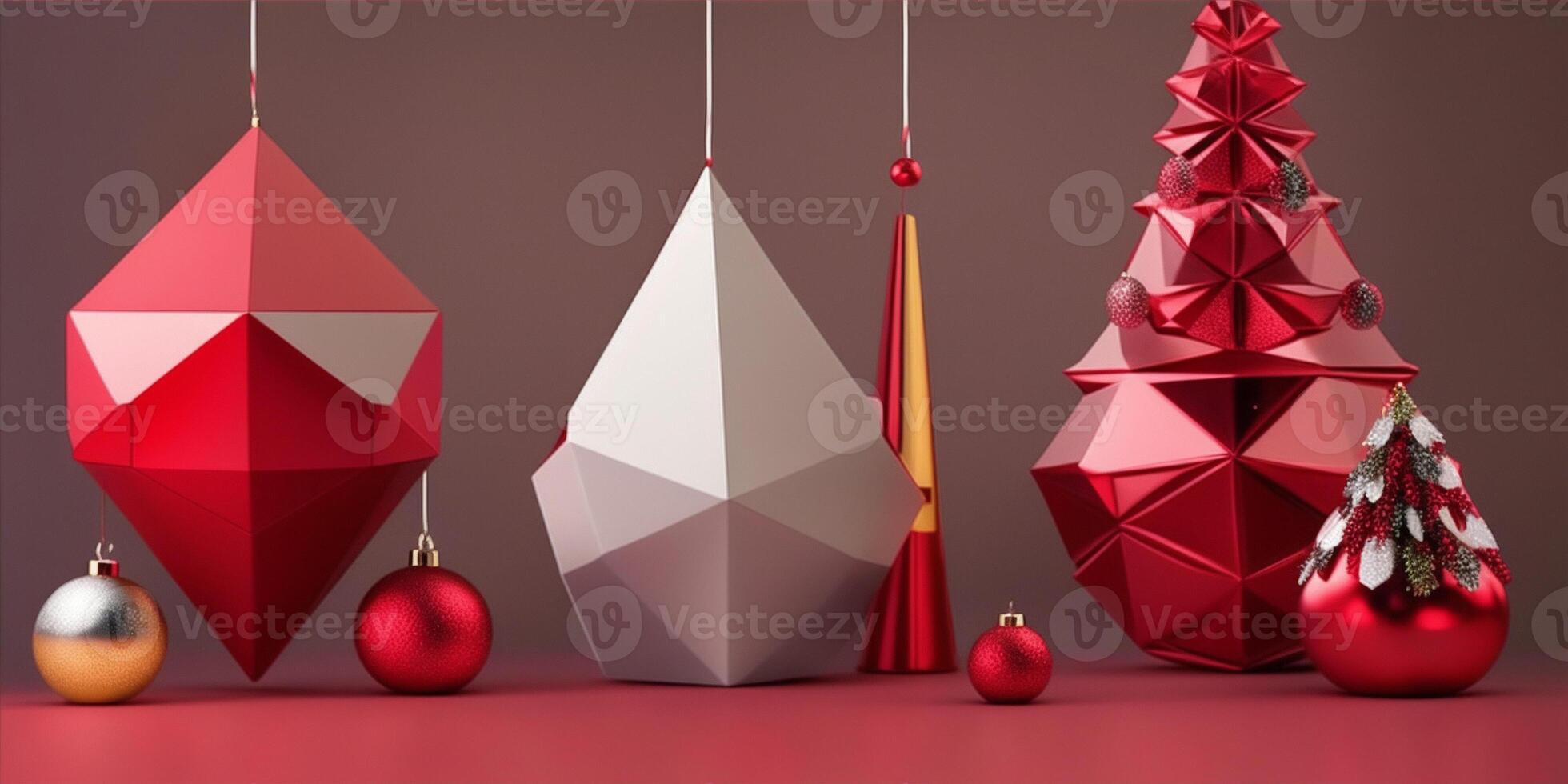 Christmas ornaments, geometric shapes, abstract shapes, color ornaments. . photo