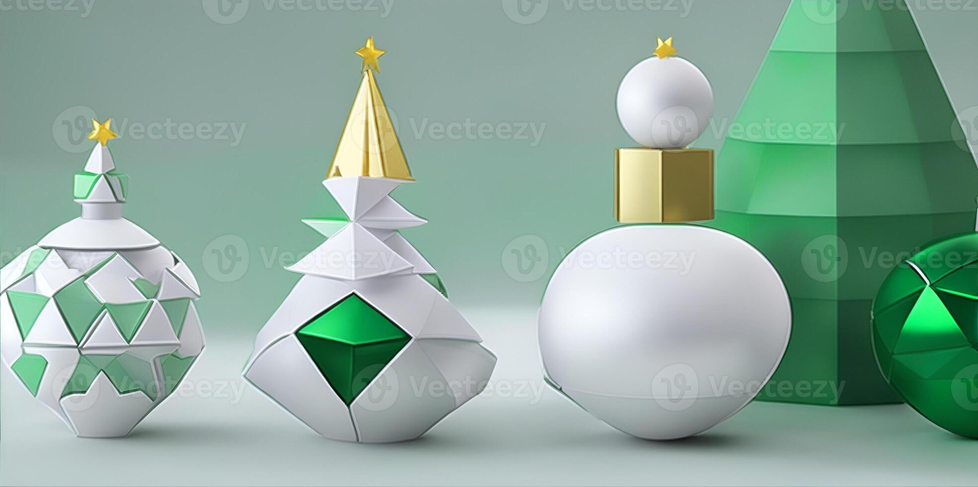 Christmas ornaments, geometric shapes, abstract shapes, color ornaments. . photo