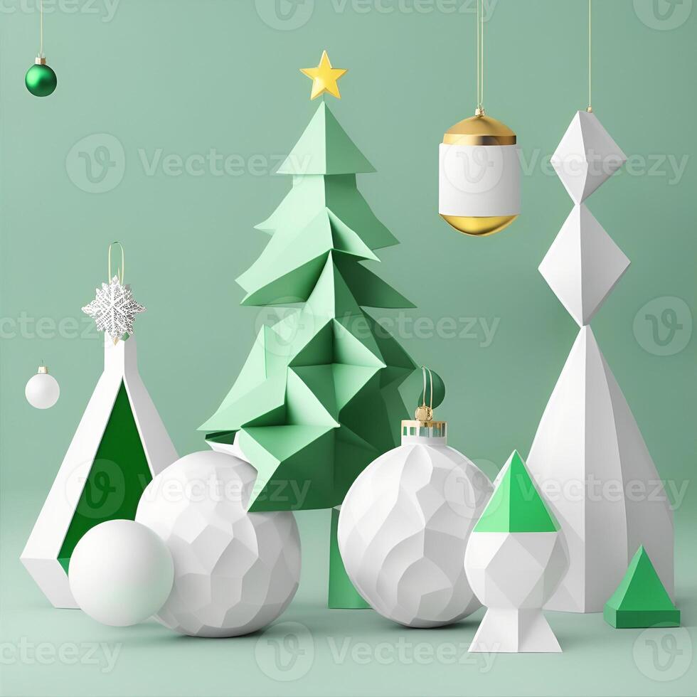 Christmas ornaments, geometric shapes, abstract shapes, color ornaments. . photo