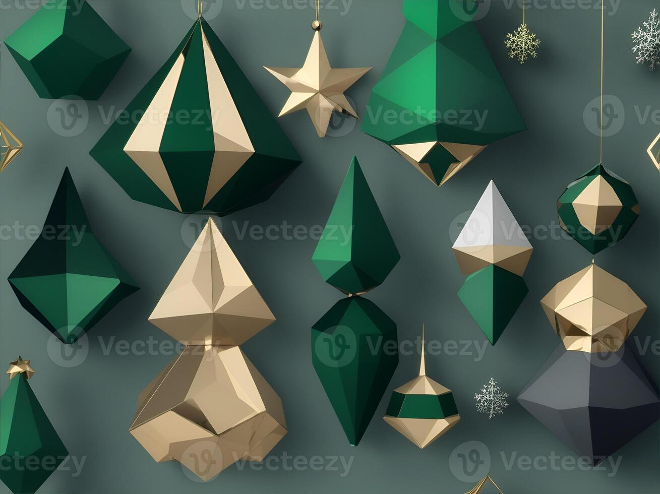 Christmas ornaments, geometric shapes, abstract shapes, color ornaments. . photo