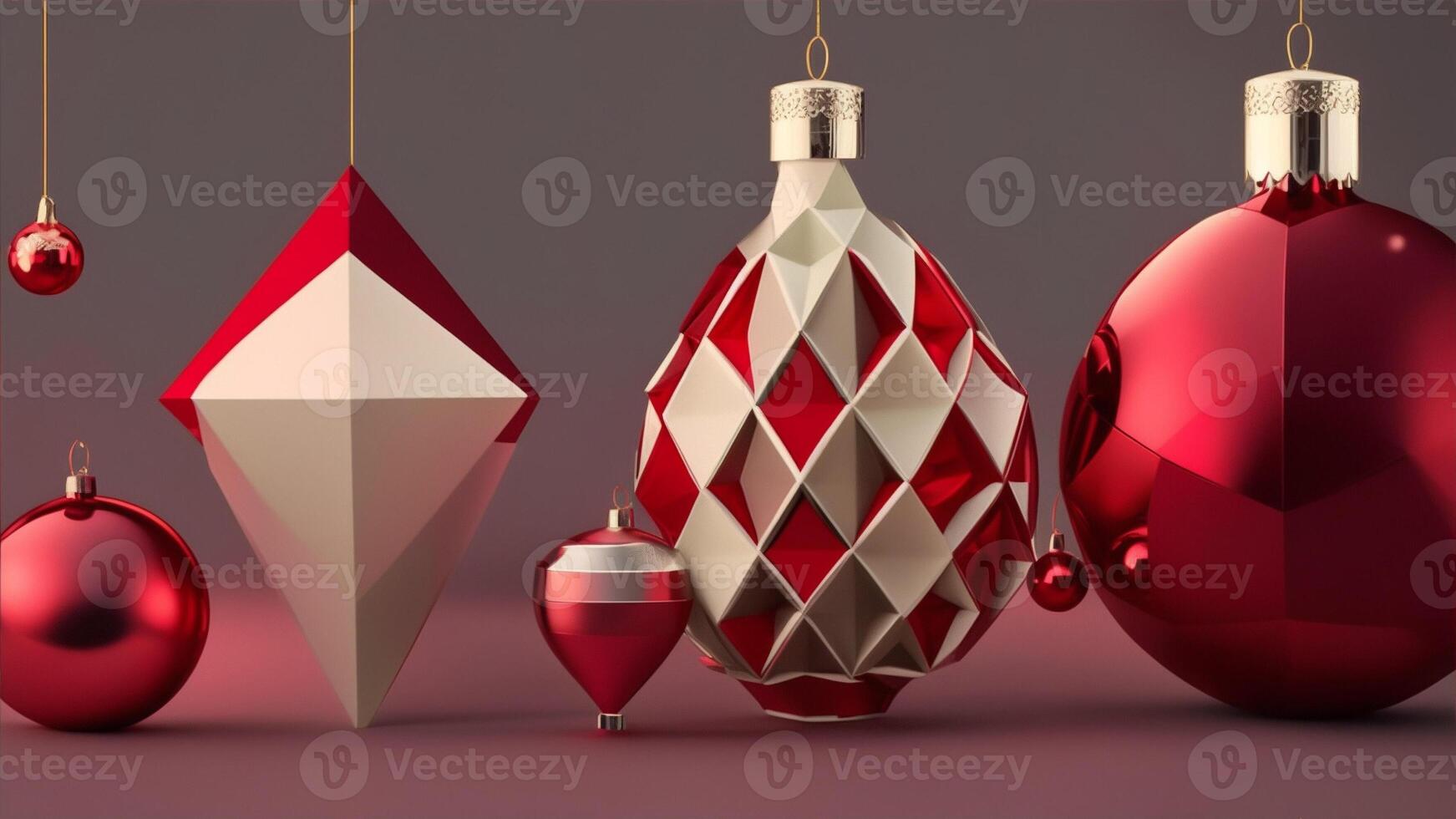 Christmas ornaments, geometric shapes, abstract shapes, color ornaments. . photo